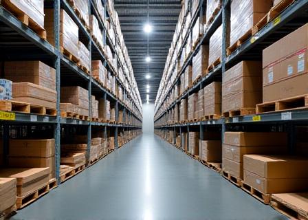 Secure warehouse shelving and pallet storage